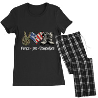 American Flag Combat Boots Peace Love Thank You Veterans 311 Women's Pajamas Set | Artistshot