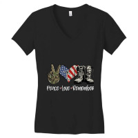 American Flag Combat Boots Peace Love Thank You Veterans 311 Women's V-neck T-shirt | Artistshot