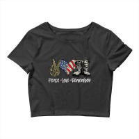 American Flag Combat Boots Peace Love Thank You Veterans 311 Crop Top | Artistshot