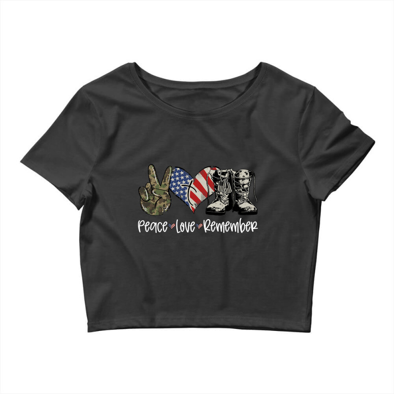 American Flag Combat Boots Peace Love Thank You Veterans 311 Crop Top by White_Phantom | Artistshot