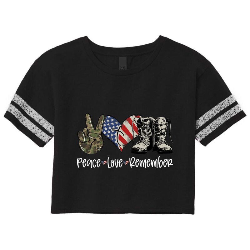 American Flag Combat Boots Peace Love Thank You Veterans 311 Scorecard Crop Tee by White_Phantom | Artistshot