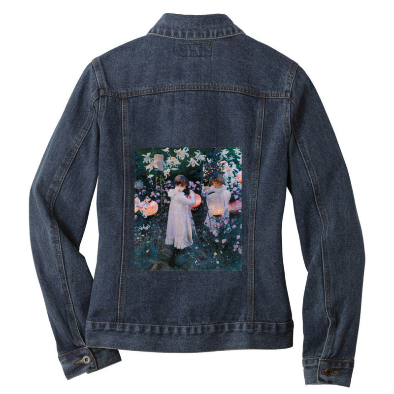 John Singer Sargent - Carnation Ladies Denim Jacket by cm-arts | Artistshot