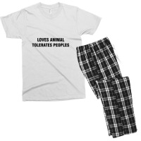 Loves Animals Tolerates People Men's T-shirt Pajama Set | Artistshot