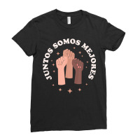 Juntos Somos Mejores Bilingual Spanish Teacher Melanin Ladies Fitted T-shirt | Artistshot