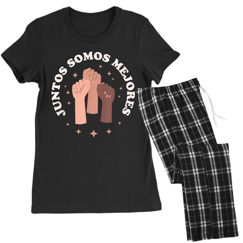 Juntos Somos Mejores Bilingual Spanish Teacher Melanin Women's Pajamas Set by BonnieTori | Artistshot