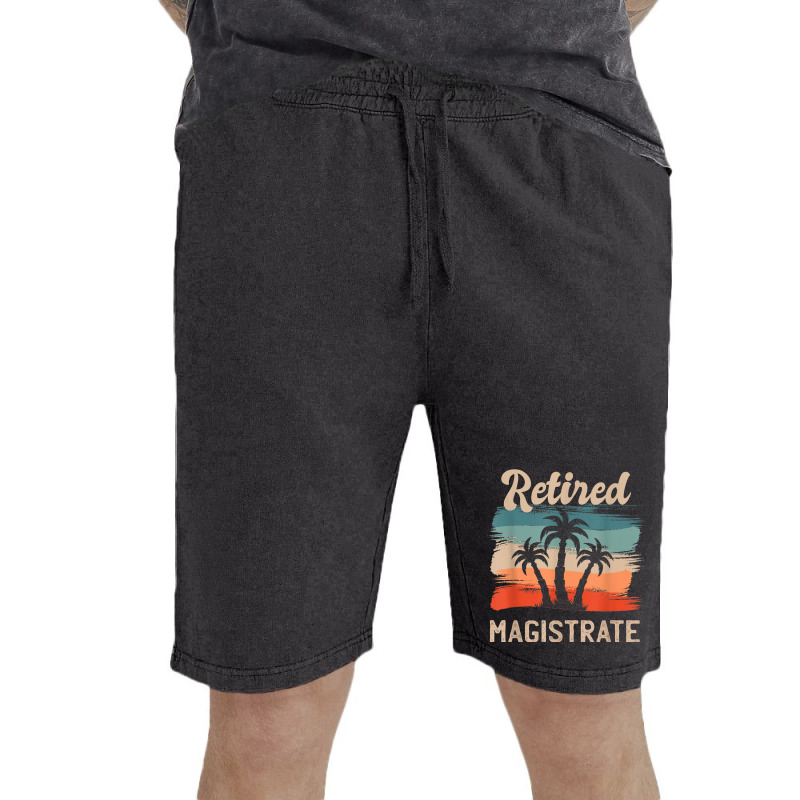 Retro Sunset Beach Retirement Quote Retired Magistrate Vintage Short by Posh | Artistshot