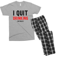 I Quit Drinking In Public - New Year Resolutions Men's T-shirt Pajama Set | Artistshot