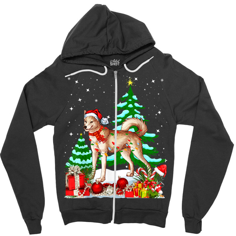 Funny Canaan Dog Christmas Xmas Cute Zipper Hoodie by Posh | Artistshot