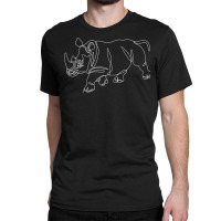 Minimalist Rhino   Zoologist Rhinoceros Safari Animal Lover T Shirt Classic T-shirt | Artistshot