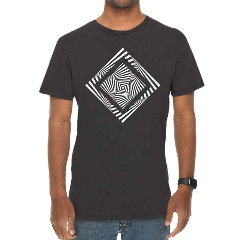 Twisted Squares Design Hypnotizing Abstract Optical Art T Shirt Vintage T-Shirt by cm-arts | Artistshot