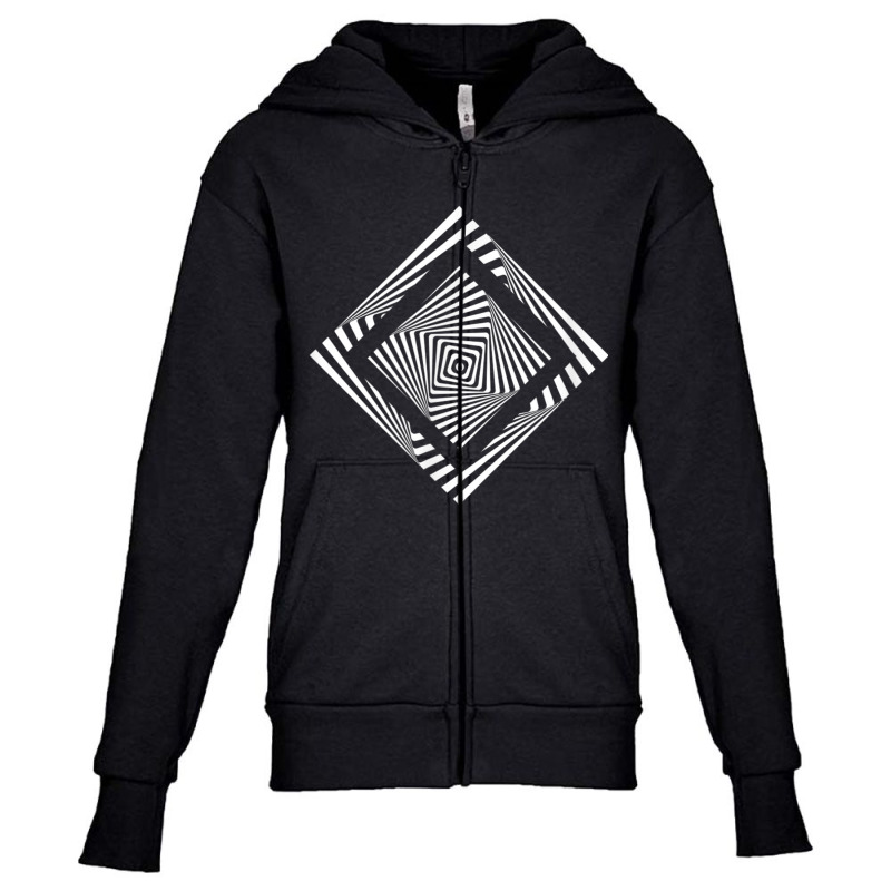 Twisted Squares Design Hypnotizing Abstract Optical Art T Shirt Youth Zipper Hoodie by cm-arts | Artistshot