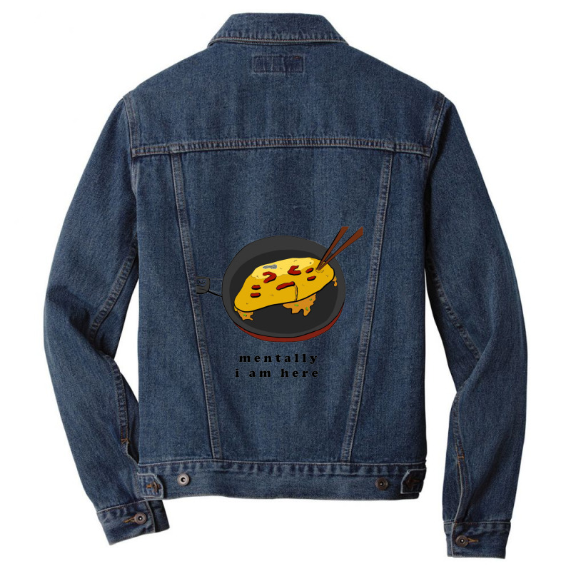 Mentally I Am Here, Omelette Men Denim Jacket by melcerries | Artistshot