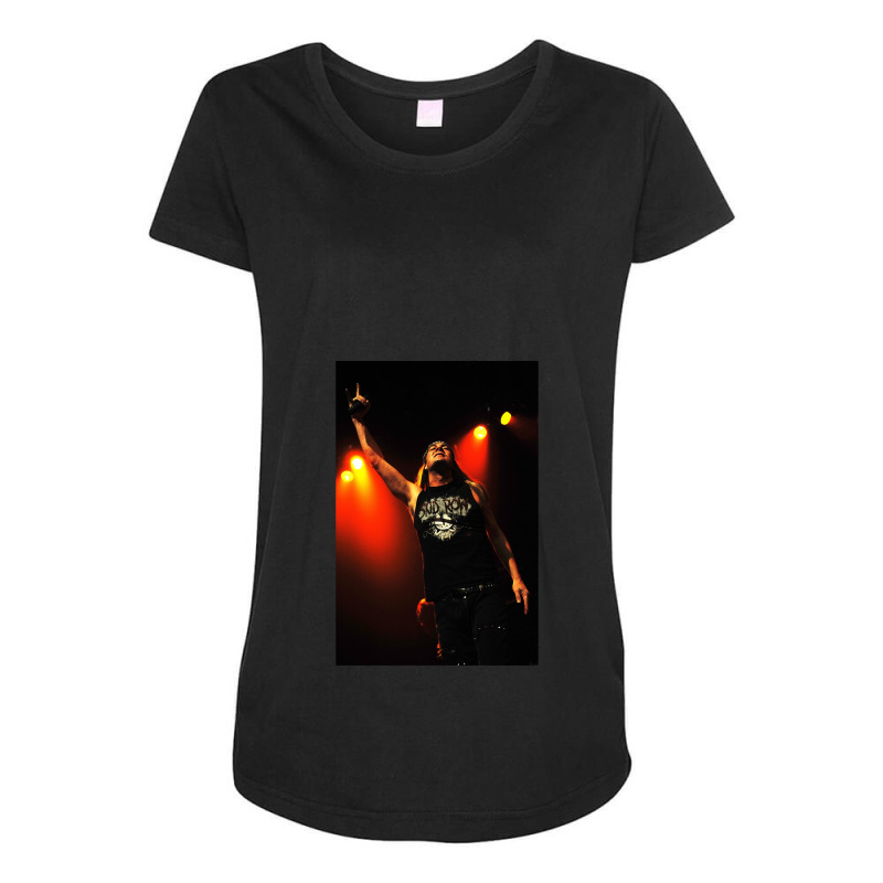 Johnny Solinger Of Skid Row Framed Art Print Maternity Scoop Neck T-shirt by cm-arts | Artistshot