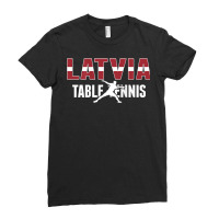 Latvia Table Tennis Fans Jersey Latvian Ping Pong Lovers Ladies Fitted T-shirt | Artistshot