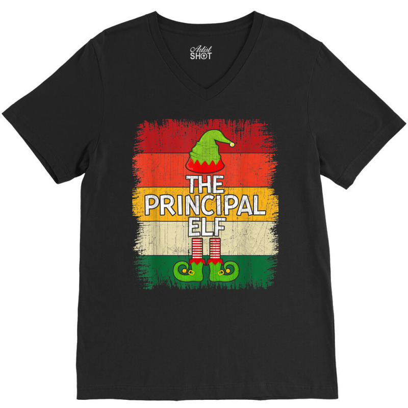 The Principal Elf Matching Group Christmas Party Pajama V-Neck Tee by Posh | Artistshot