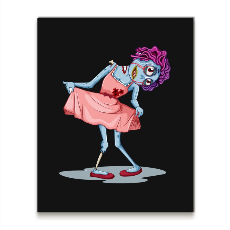 Female Zombie  Zombies Love Brains Metal Print Vertical | Artistshot