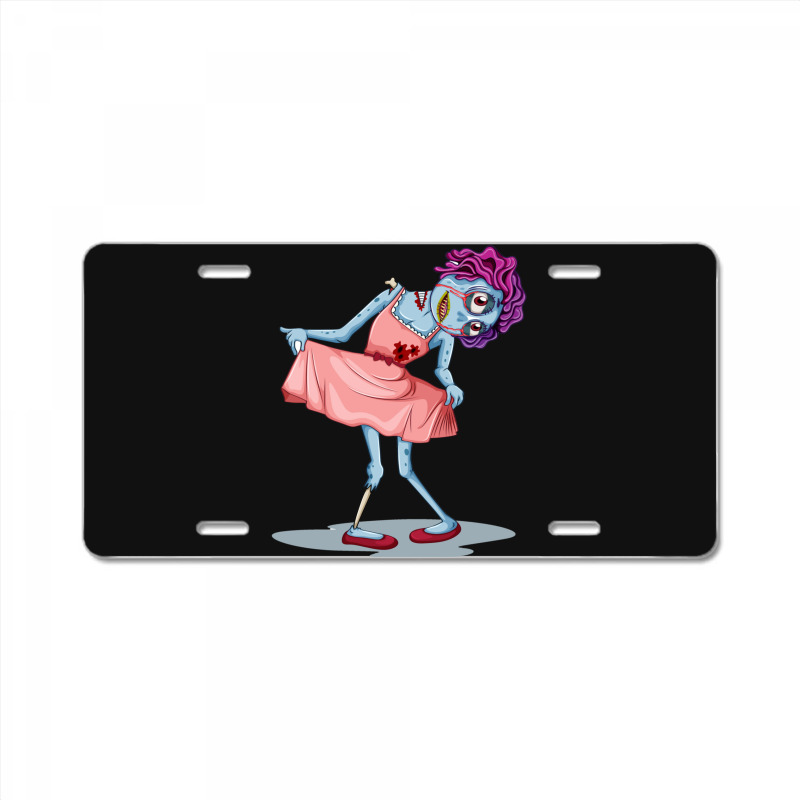 Female Zombie  Zombies Love Brains License Plate | Artistshot