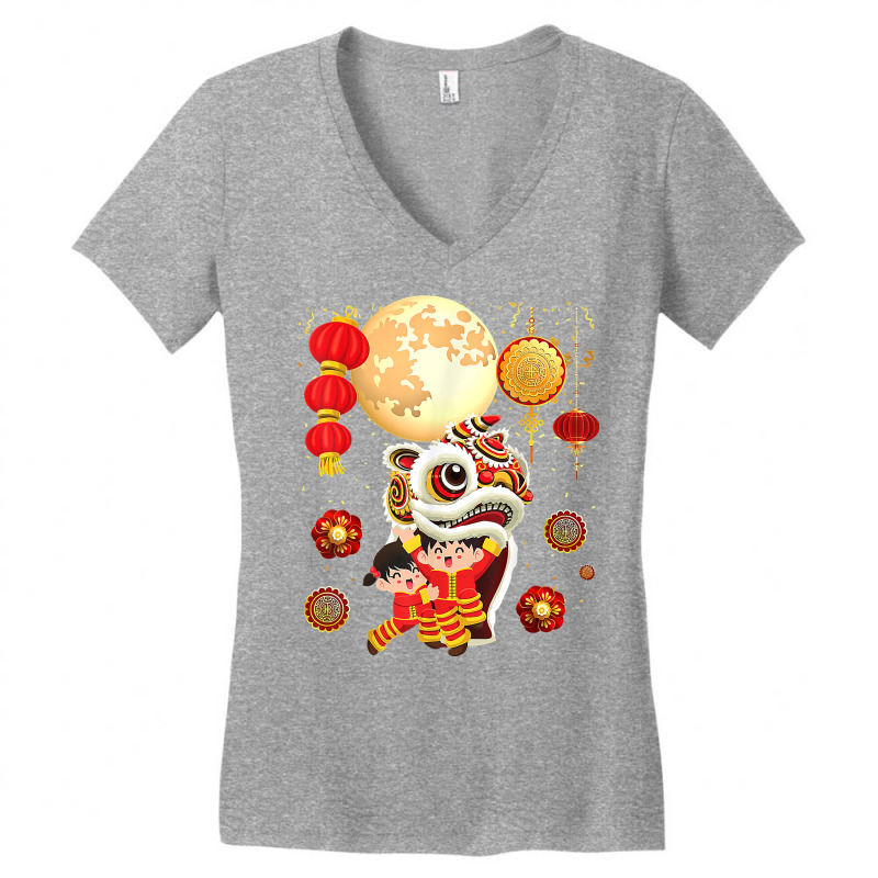 Vietnamese Tet Chinese Full Moon Festival Mid Autumn Dragon T Shirt Women's V-Neck T-Shirt by vaesifoxidy | Artistshot