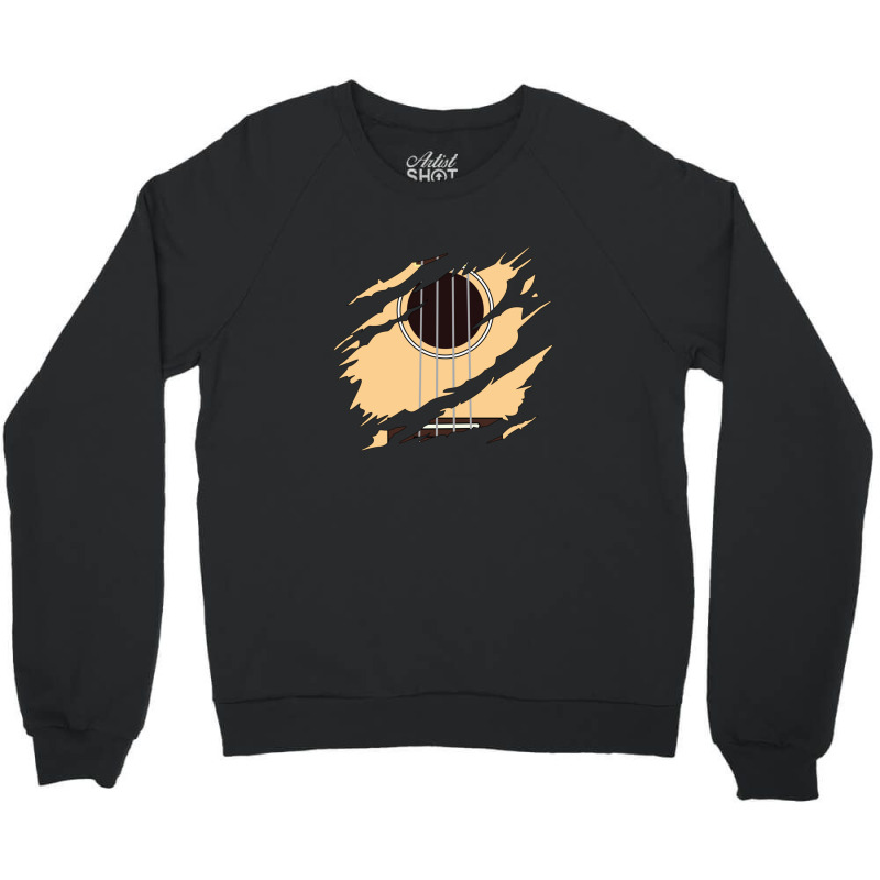 Ripped Ukulele Natural Color Crewneck Sweatshirt | Artistshot