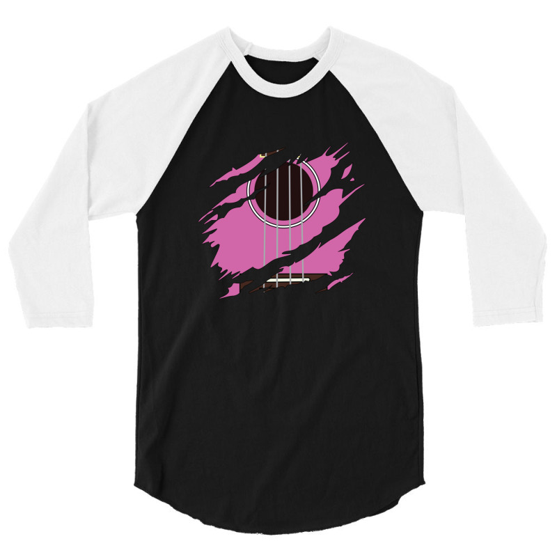 Ripped Ukulele Pink Color 3/4 Sleeve Shirt | Artistshot