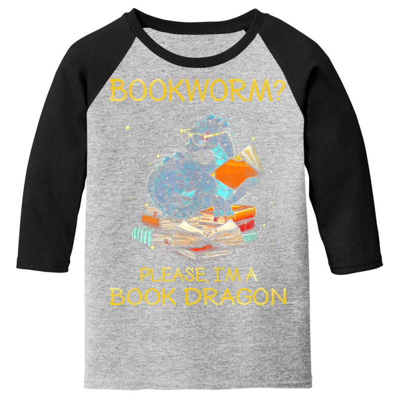 Bookworm Please I'm A Book Dragon Youth 3/4 Sleeve by cm-arts | Artistshot