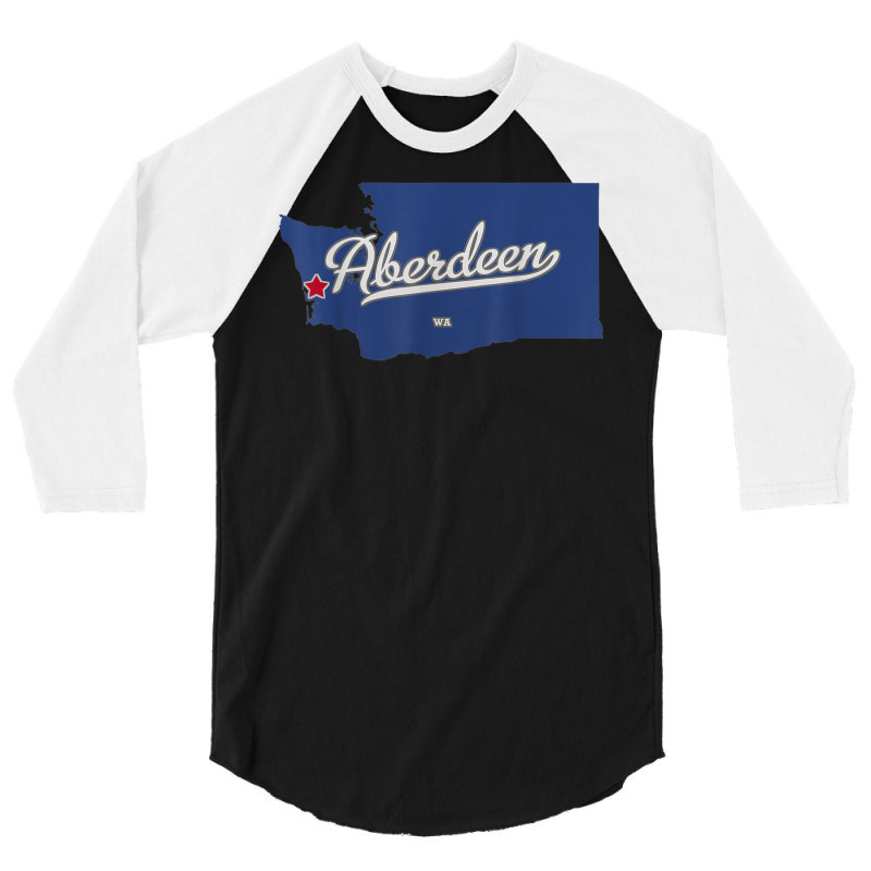 Aberdeen Washington Wa Map 3/4 Sleeve Shirt | Artistshot