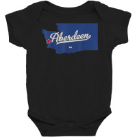 Aberdeen Washington Wa Map Baby Bodysuit | Artistshot