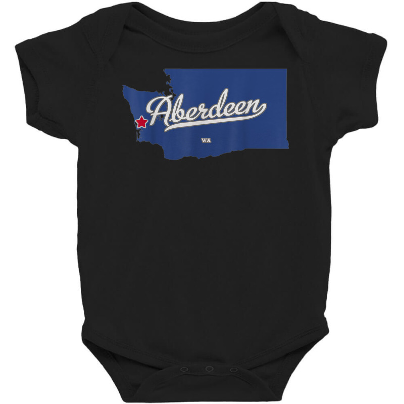 Aberdeen Washington Wa Map Baby Bodysuit | Artistshot