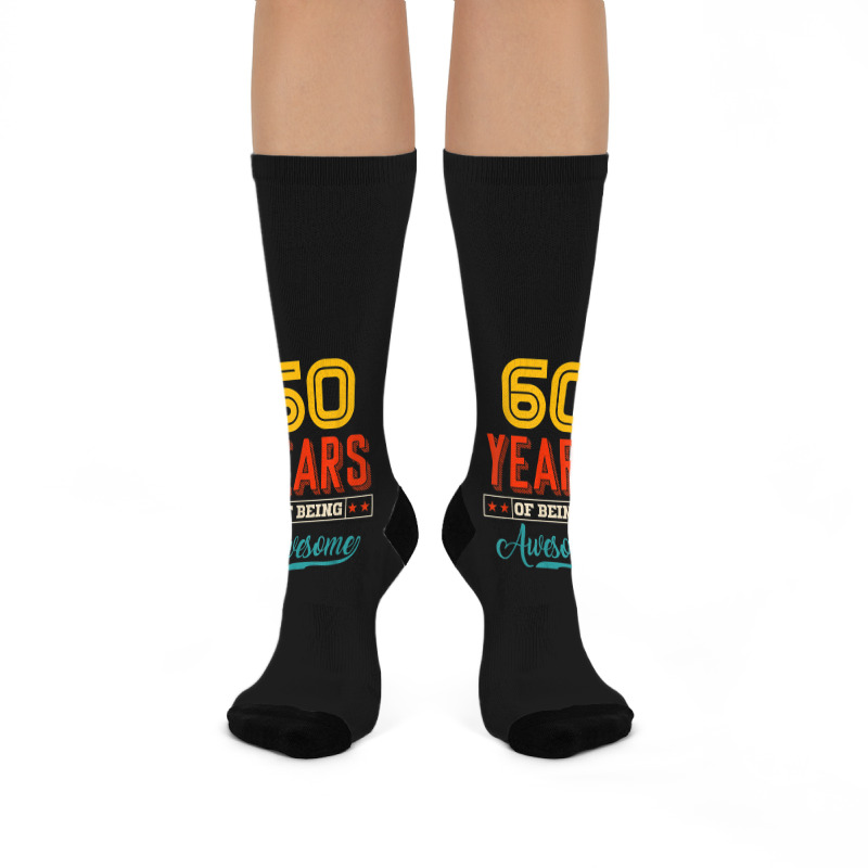 60 Year Of Being Awesome 60th Birthday Bday Family Party Crew Socks | Artistshot