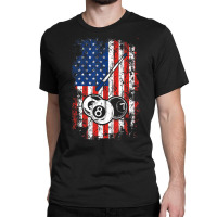 Billiards American Flag Cue Pool Balls Billiard Player Classic T-shirt | Artistshot