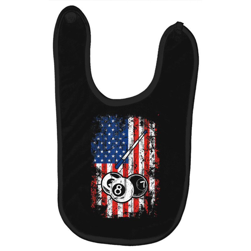 Billiards American Flag Cue Pool Balls Billiard Player Baby Bibs | Artistshot