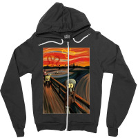 Music-retro-the-scream-by-edvard-munch-funny-graphic-gift- Zipper Hoodie | Artistshot