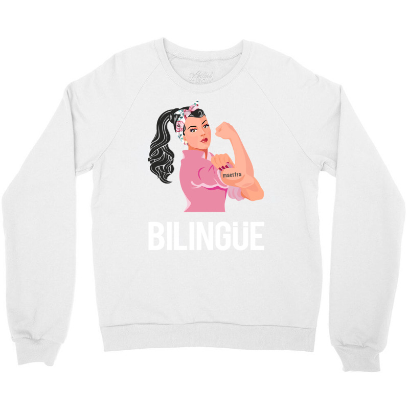 Maestra Bilingue Bilingual Spanish Teacher Long Sleeve T Shirt Crewneck Sweatshirt by cm-arts | Artistshot