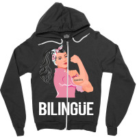 Maestra Bilingue Bilingual Spanish Teacher Long Sleeve T Shirt Zipper Hoodie | Artistshot