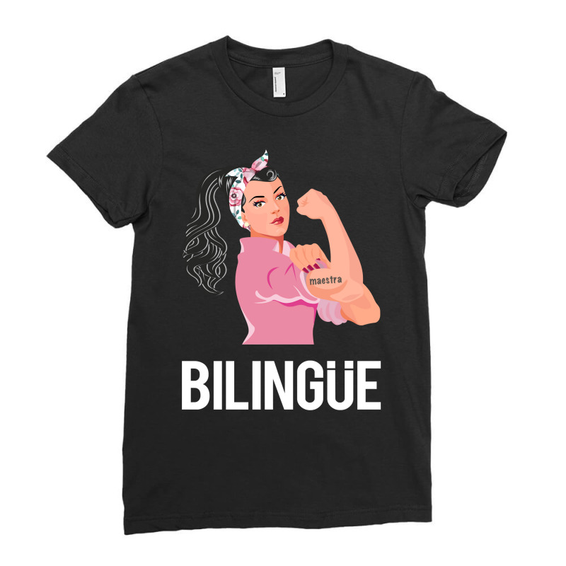 Maestra Bilingue Bilingual Spanish Teacher Long Sleeve T Shirt Ladies Fitted T-Shirt by cm-arts | Artistshot