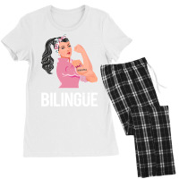 Maestra Bilingue Bilingual Spanish Teacher Long Sleeve T Shirt Women's Pajamas Set | Artistshot