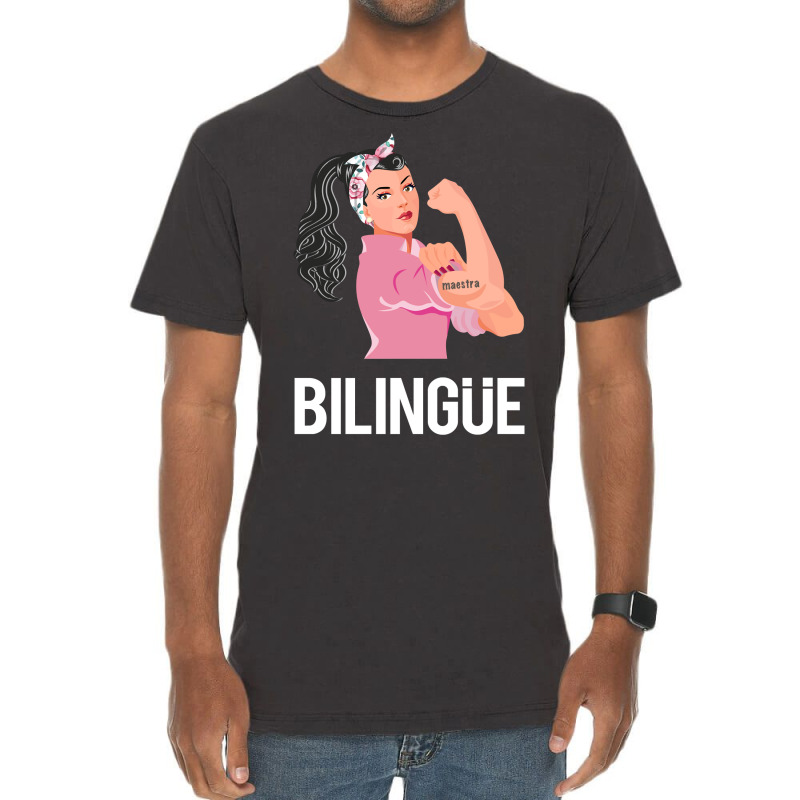 Maestra Bilingue Bilingual Spanish Teacher Long Sleeve T Shirt Vintage T-Shirt by cm-arts | Artistshot