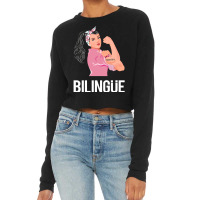 Maestra Bilingue Bilingual Spanish Teacher Long Sleeve T Shirt Cropped Sweater | Artistshot