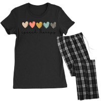 Speech Therapy Leopard Hearts Speech Language Pathology Slp Women's Pajamas Set | Artistshot