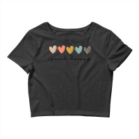 Speech Therapy Leopard Hearts Speech Language Pathology Slp Crop Top | Artistshot