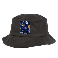 Marine Seamless Pattern Thin Line Memphis Style 1 Bucket Hat | Artistshot