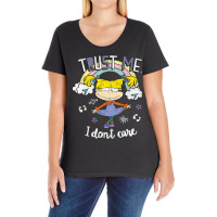 Rugrats Angelica Trust Me Don't Care Rainbow Ladies Curvy T-shirt | Artistshot