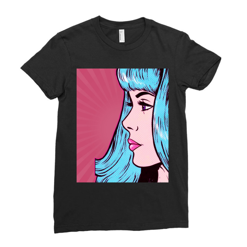 Dramatic Pink Pop Art Ladies Fitted T-Shirt by cm-arts | Artistshot