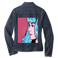 Dramatic Pink Pop Art Ladies Denim Jacket | Artistshot