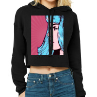 Dramatic Pink Pop Art Cropped Hoodie | Artistshot