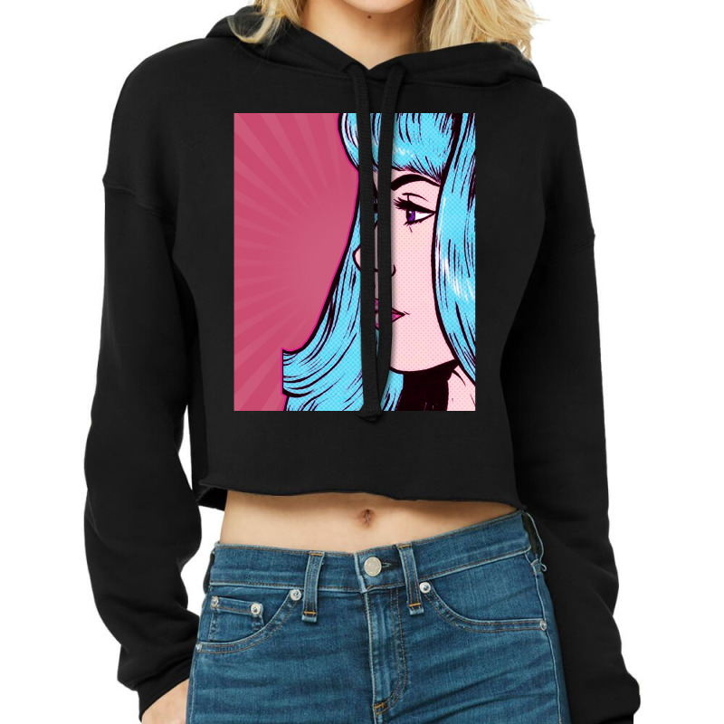 Dramatic Pink Pop Art Cropped Hoodie by cm-arts | Artistshot