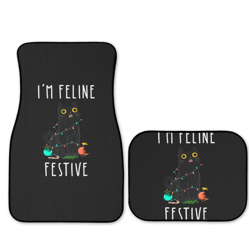 Cat Christmas Feline Festive Women & Kids Xmas Full Set Car Mats | Artistshot