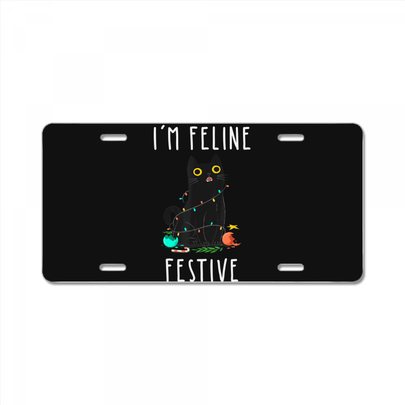 Cat Christmas Feline Festive Women & Kids Xmas License Plate | Artistshot