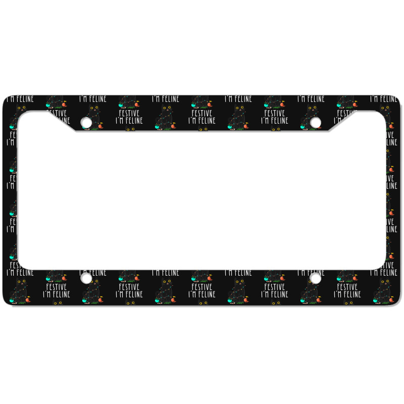 Cat Christmas Feline Festive Women & Kids Xmas License Plate Frame | Artistshot