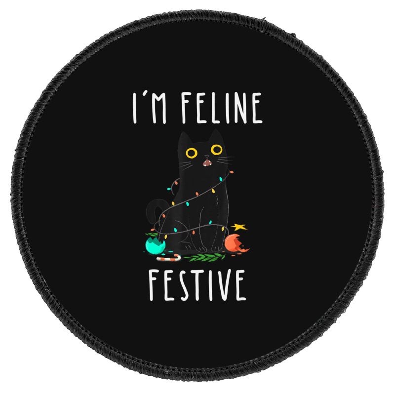 Cat Christmas Feline Festive Women & Kids Xmas Round Patch | Artistshot